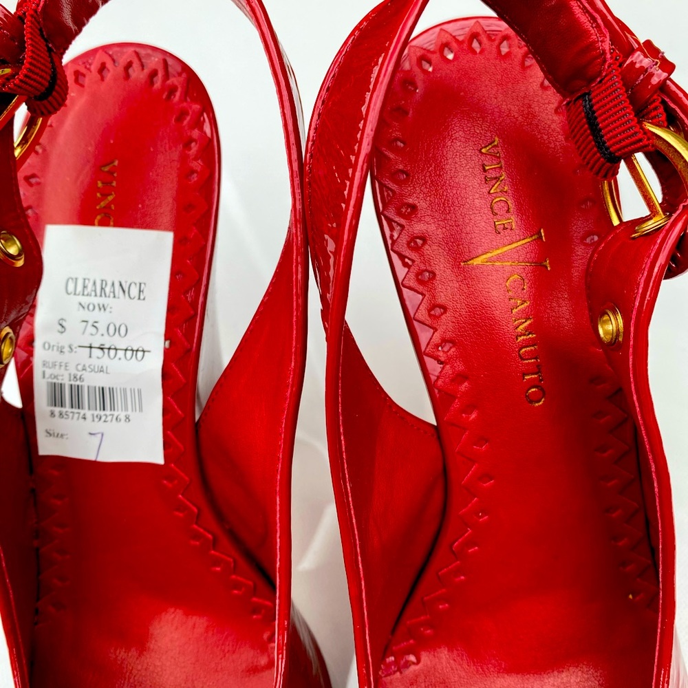 VC blood red short heels.